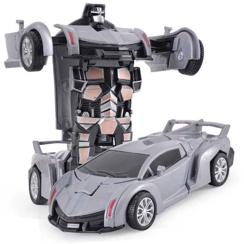 Kids Toys Car One-Button Shape-Shifting Autobot Robot Interactive Puzzle & Collision Fun