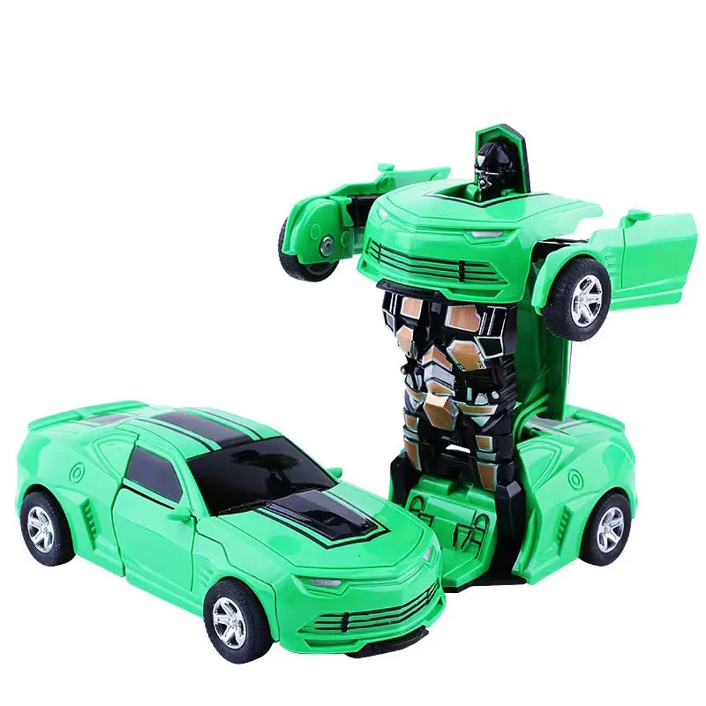 Kids Toys Car One-Button Shape-Shifting Autobot Robot Interactive Puzzle & Collision Fun