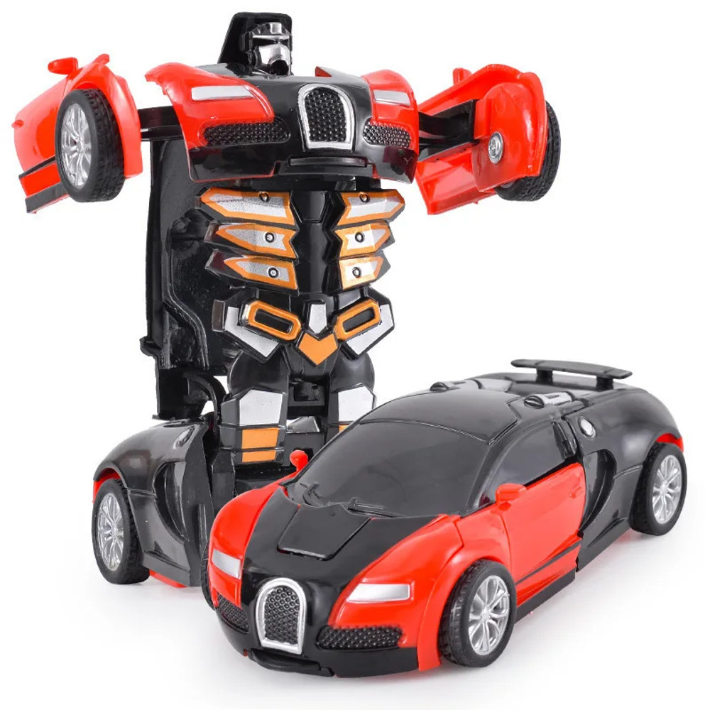 Kids Toys Car One-Button Shape-Shifting Autobot Robot Interactive Puzzle & Collision Fun
