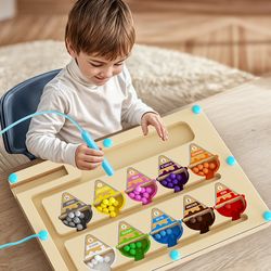 kids magnetic maze toy, educational bead puzzle for focus practice, concentration & brain development