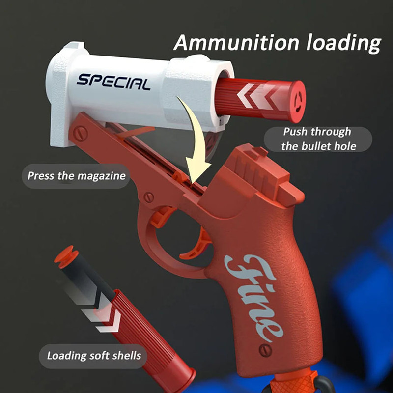 Shell Throwing Soft Bullet Launcher Toy Gun Airsoft Foam Bullet Blaster for Outdoor CS Games  Kids