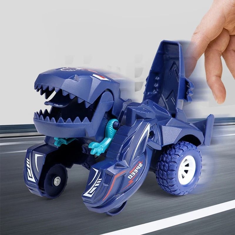 2 IN 1 Dinosaur Deformation Car Toy One Step Collision Transformation Model Toy for Boys  Mini Veh