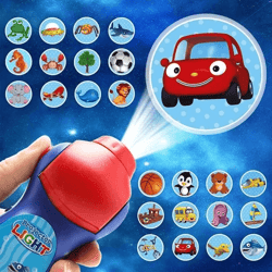 animal slide show torch, educational learning toys for toddlers & kids, ideal bedtime flashlight for boys and girls