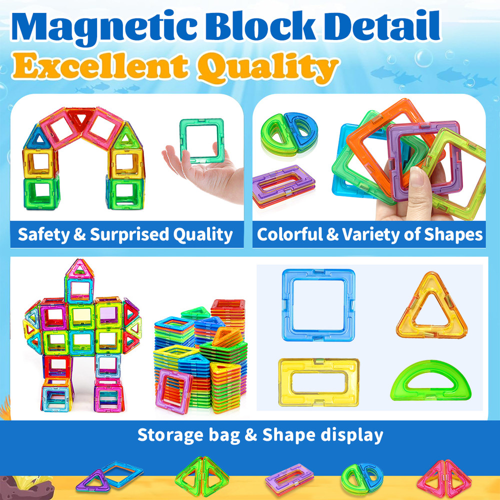 Magnetic Building Blocks Medium Size STEM Toys for Kids Educational Magnet Construction Set for Cr
