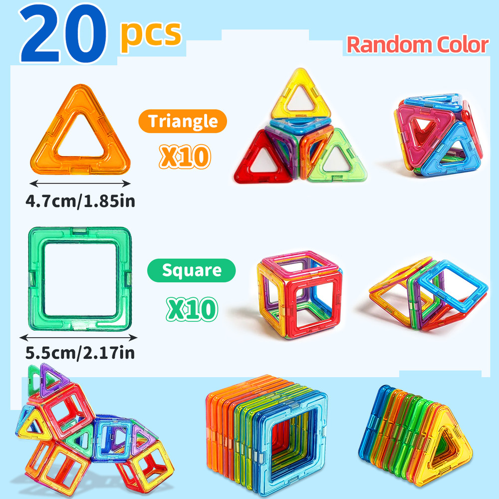 Magnetic Building Blocks Medium Size STEM Toys for Kids Educational Magnet Construction Set for Cr