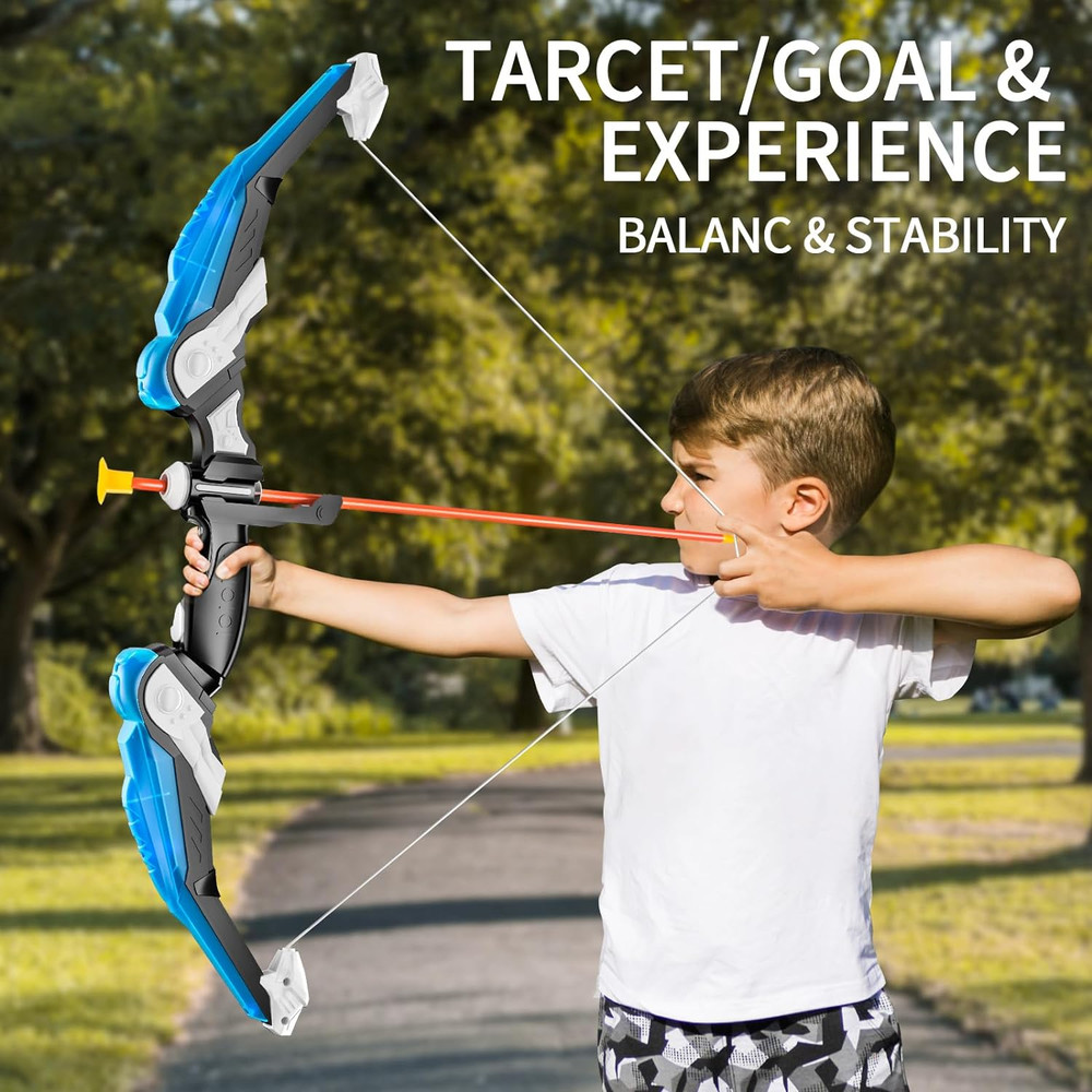Kids Bow and Arrow Set LED Light Up Toy Archery Set for Outdoor Adventure & Sports Fun