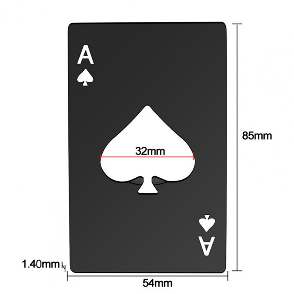 Stainless Steel Poker Card Bottle Can Opener Credit Card Size Metal Bar Tool For Beer  Restaurant U 2
