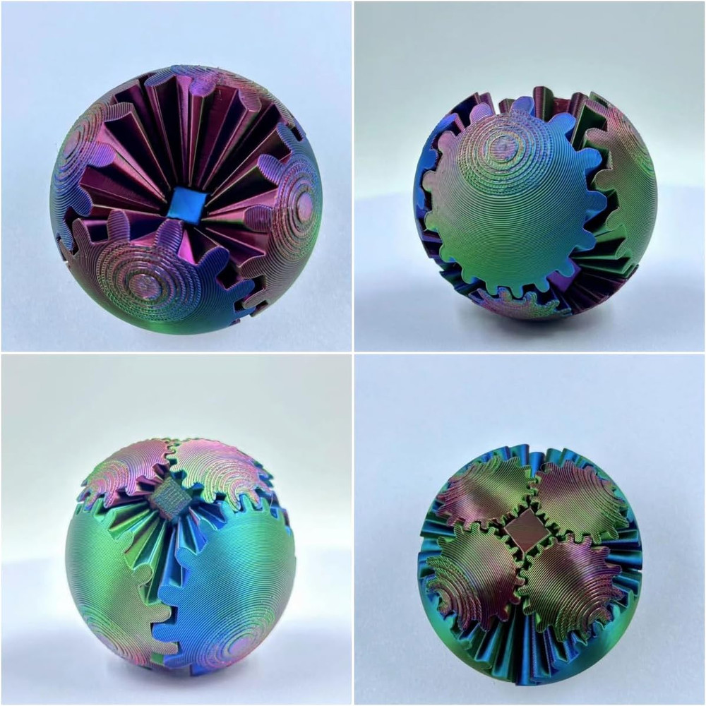 3D Printed Gear Ball Fidget Spin Ball Toy For Stress Relief  Anxiety Relaxation  Desk Activity For  4