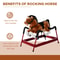 Vintage Rocking Horse Toy Plush Wooden Ride With Sound For Boys Girls 7