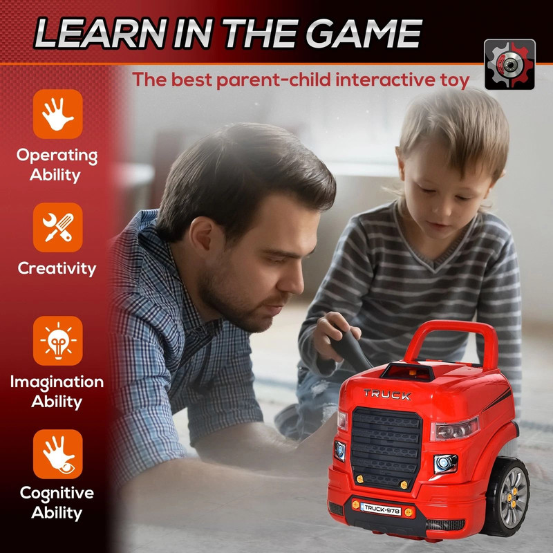 Kids Truck Engine Toy Set Educational Car Maintenance Play For Ages 35 Years 9