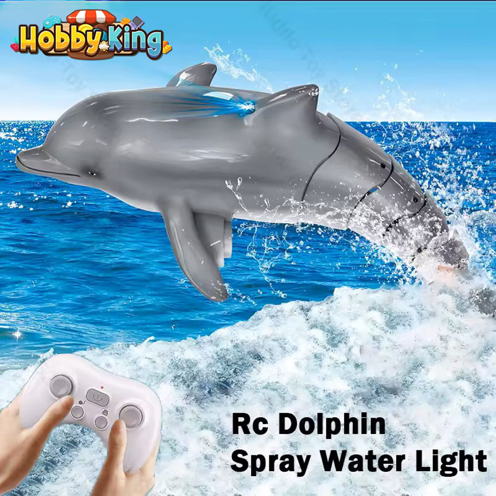 Remote Control Dolphin Toy with LED Light 2.4G Electric Water Toy for Kids, Gift for Boys & Girls