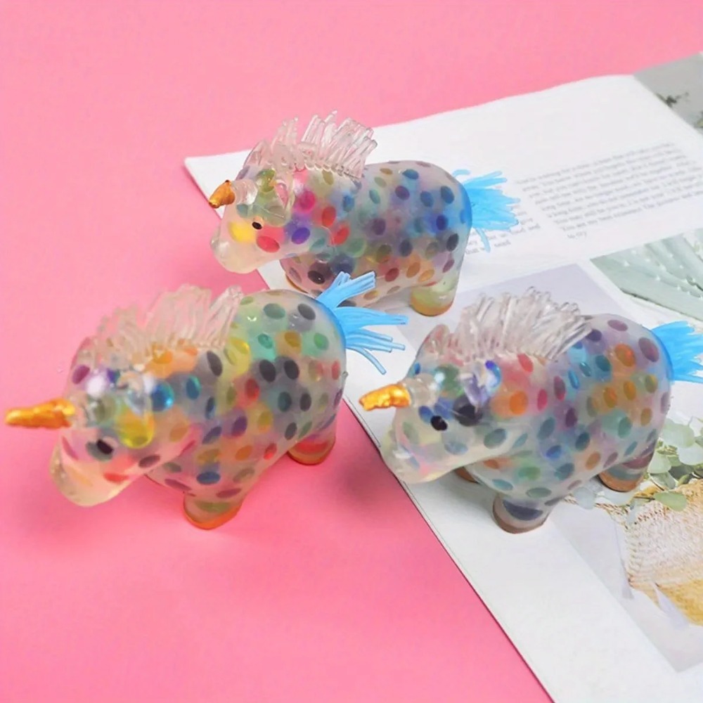 Unicorn Stress Balls Squeeze Toy For Anxiety Relief  Sensory Play With Colorful Gel Water Beads 2