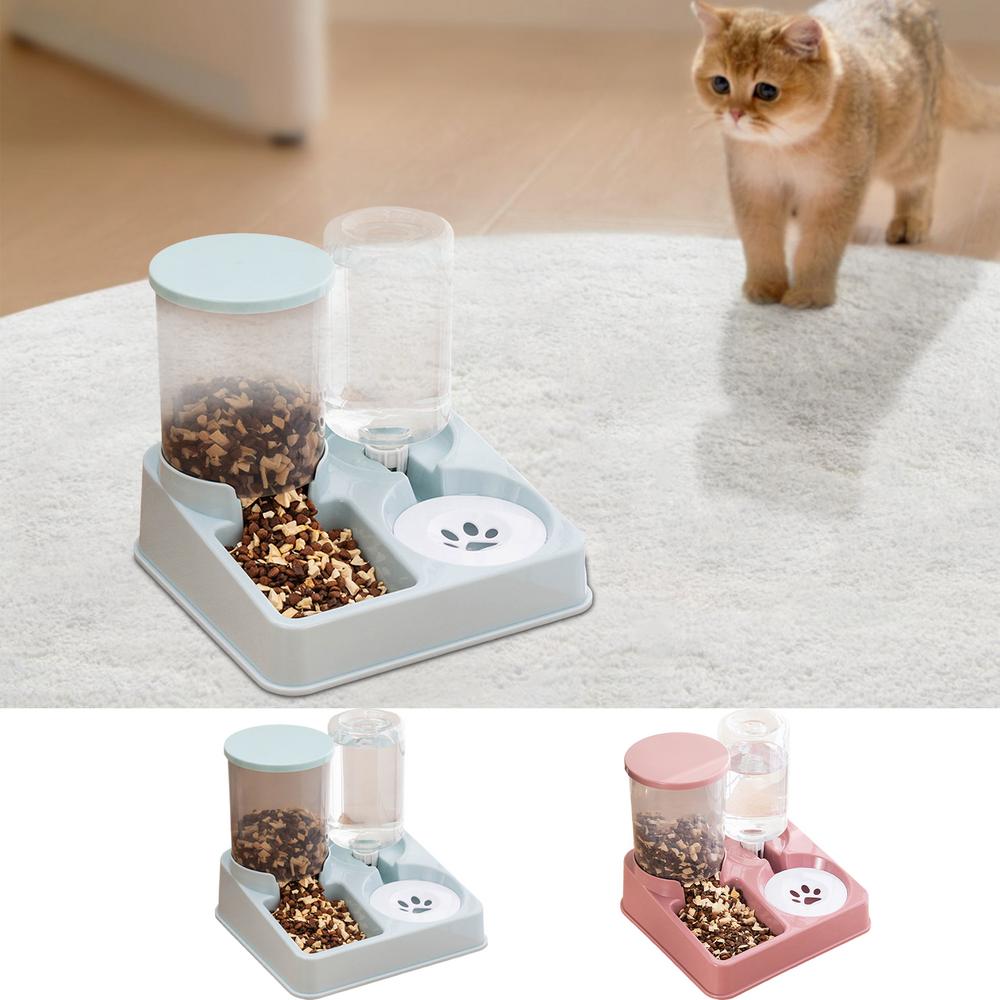 Automatic Cat Feeder  Water Dispenser Set 2in1 Tilted Gravity Pet Food and Water Bowl for Cats