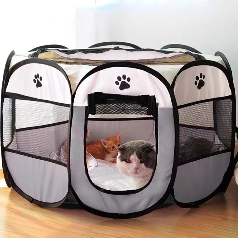 Large Dog Cages  Cat Fences Foldable Pet Tent with Skylight Zipper  Portable Kennel for Outdoor E