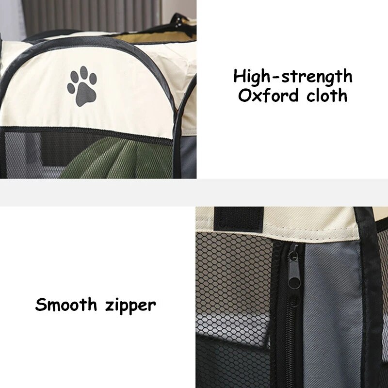 Large Dog Cages  Cat Fences Foldable Pet Tent with Skylight Zipper  Portable Kennel for Outdoor E