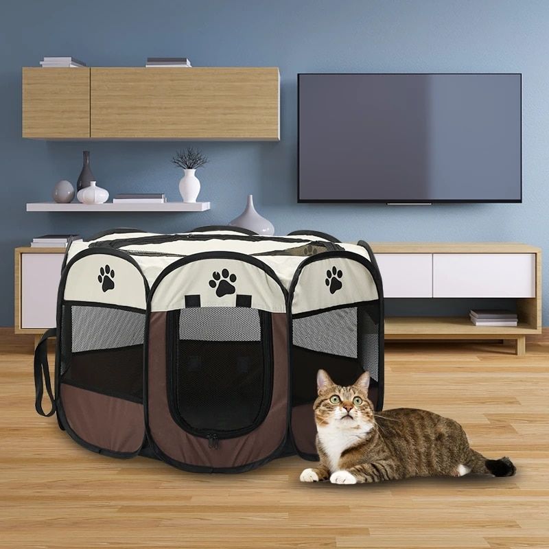 Large Dog Cages  Cat Fences Foldable Pet Tent with Skylight Zipper  Portable Kennel for Outdoor E