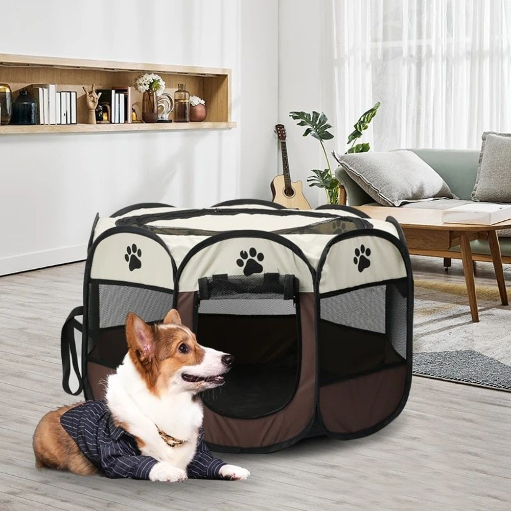 Large Dog Cages  Cat Fences Foldable Pet Tent with Skylight Zipper  Portable Kennel for Outdoor E