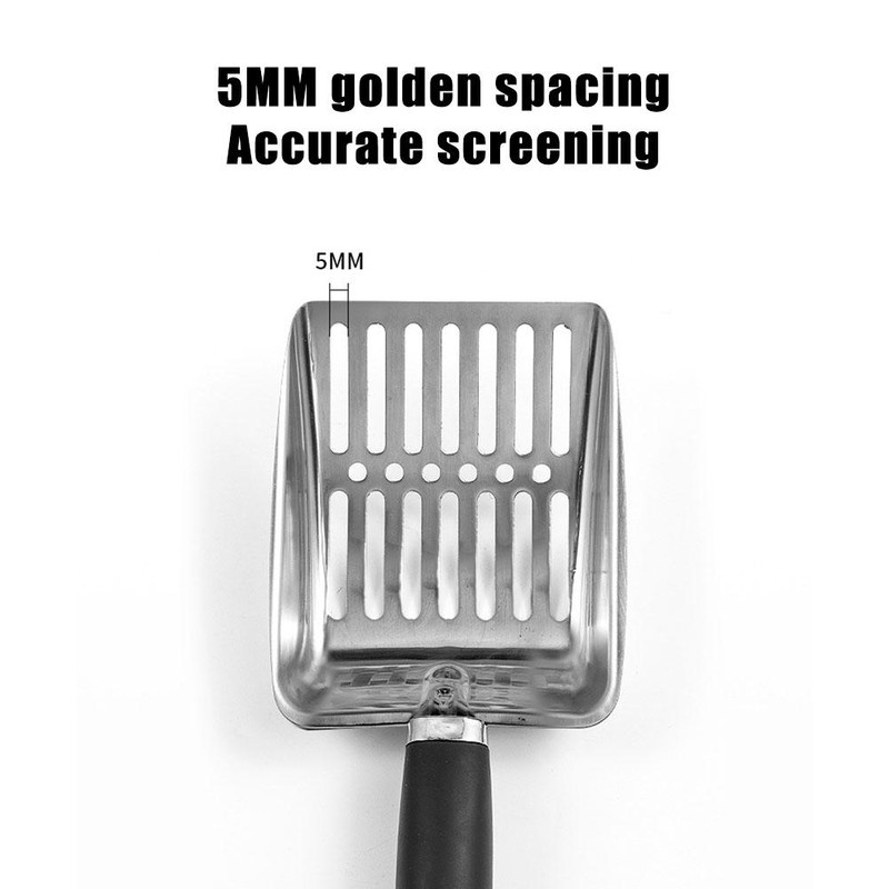 Metal Cat Litter Shovel with Long Handle Durable Sand Cleaning Scoop for Dog  Cat Waste