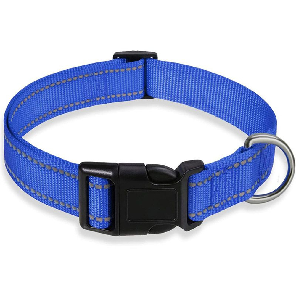 Glow Go Reflective Dog Collar Adjustable Nylon Pet Collar Leash For Nighttime Safety 5