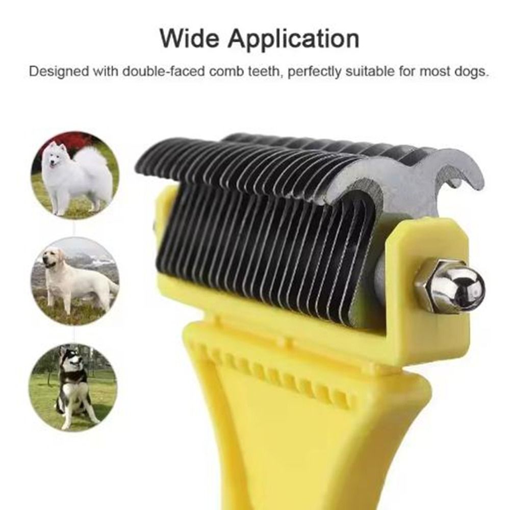 Pet Dog Fur Knot Cutter Double Sided Brush For Long Curly Hair Cat Grooming Tools 4