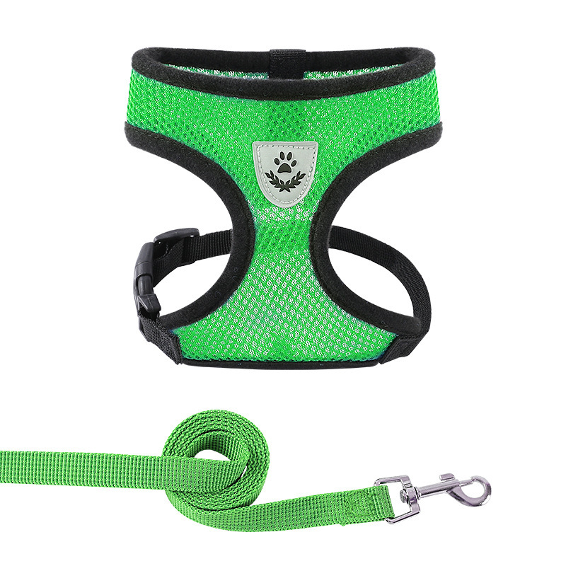 Summer Cat  Dog Harness Lead Leash Adjustable Vest Breathable Polyester Mesh With Reflective Strips 6