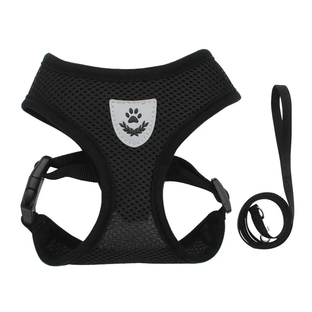 Summer Cat  Dog Harness Lead Leash Adjustable Vest Breathable Polyester Mesh With Reflective Strips 7