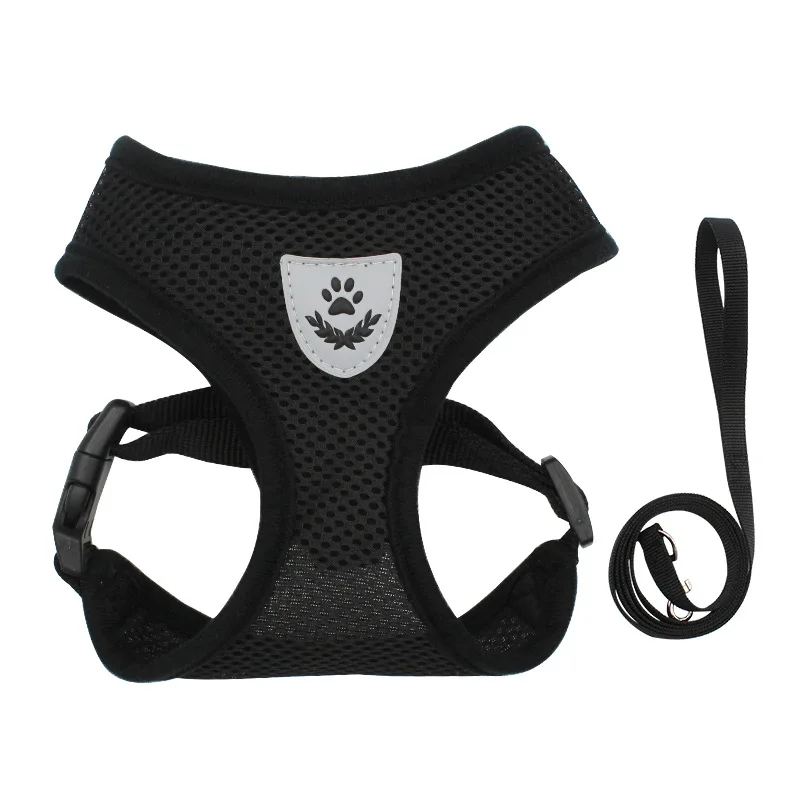 Summer Cat  Dog Harness Lead Leash Adjustable Vest Breathable Polyester Mesh With Reflective Strips 7