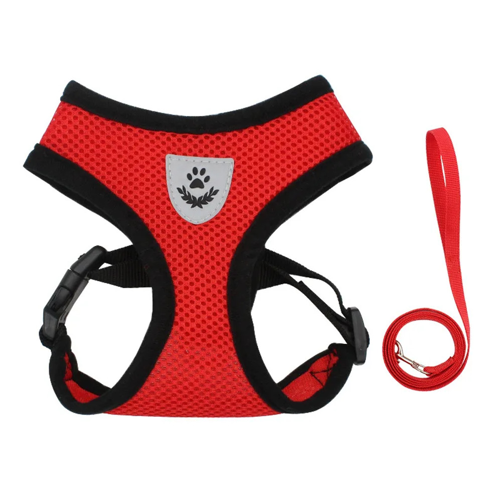 Summer Cat  Dog Harness Lead Leash Adjustable Vest Breathable Polyester Mesh With Reflective Strips 8