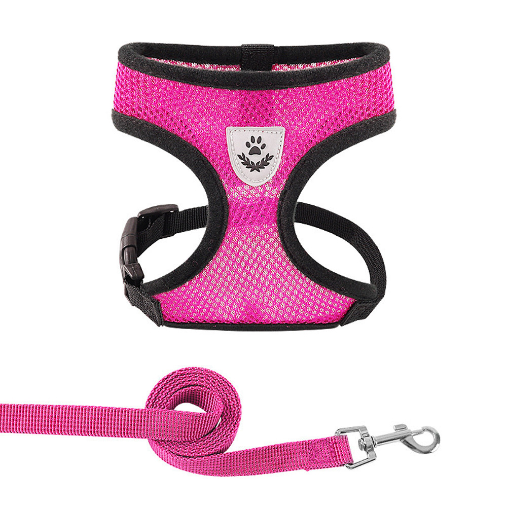 Summer Cat  Dog Harness Lead Leash Adjustable Vest Breathable Polyester Mesh With Reflective Strips 10