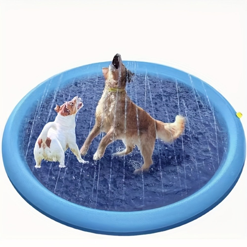 Heavy Duty Outdoor Pet Bathing Basin with Spray Function Non Slip Dog Water Play Mat for Summer Fun & Easy Cleaning