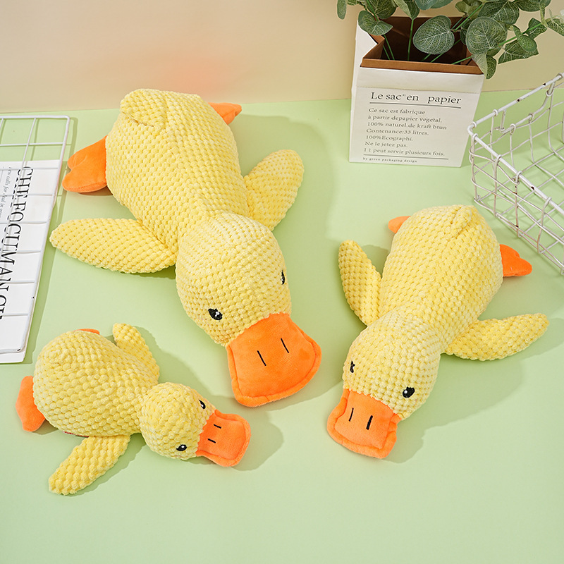 Adorable Dog Toy Plush Toy Sleeping Duck Bite Resistant Chew Companion With Sound Relief For Teeth  0