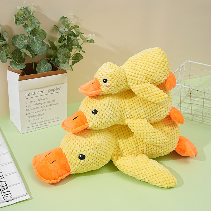 Adorable Dog Toy Plush Toy Sleeping Duck Bite Resistant Chew Companion With Sound Relief For Teeth  1