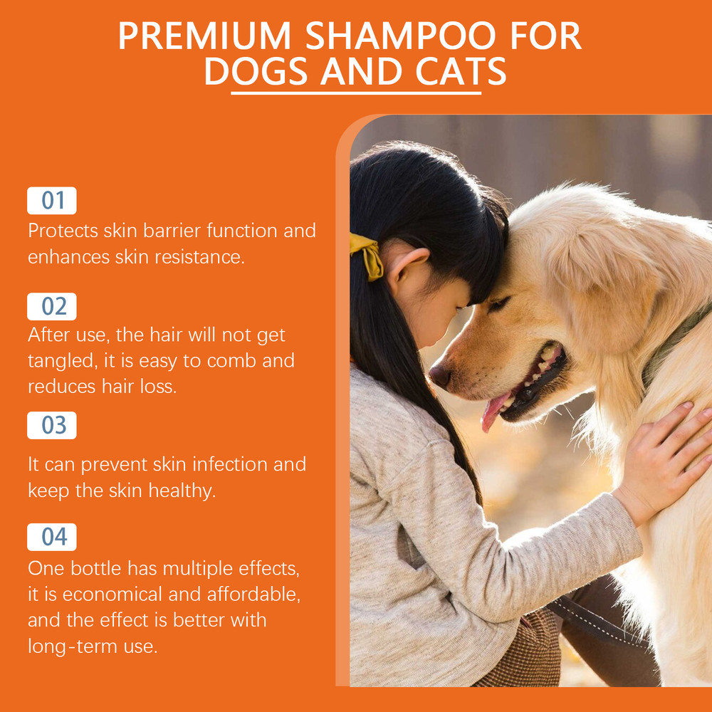 Deep Cleansing Pet Shampoo For Dogs Cats Odor Control Relieve Itching Keep PH Balance Soft Fluffy S 4