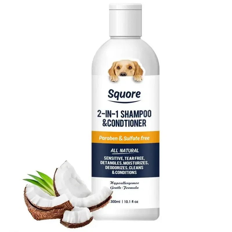 Puppy Shampoo and Conditioner 2 in 1, Moisturizing Dog Shampoo for Sensitive Skin, Gentle PH Balanced Cat and Dog Bath
