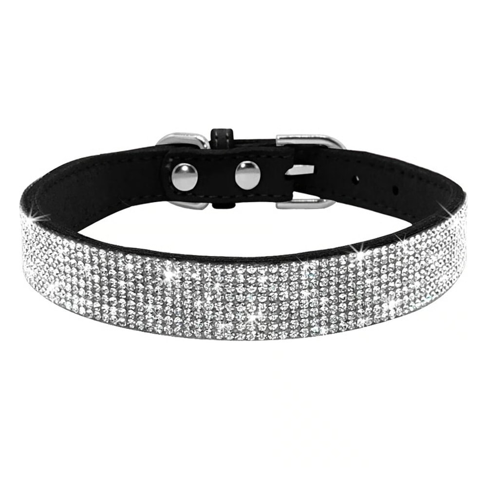 Bling Rhinestone Leather Pet Collar Leash Set For SmallMedium Dogs Cats 3