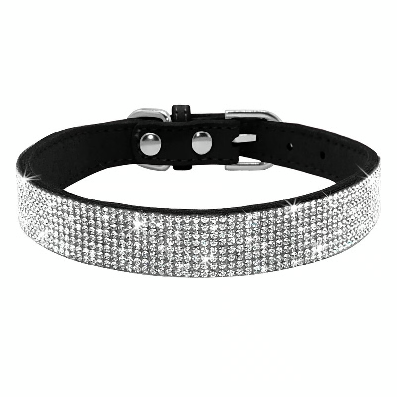 Bling Rhinestone Leather Pet Collar Leash Set For SmallMedium Dogs Cats 3