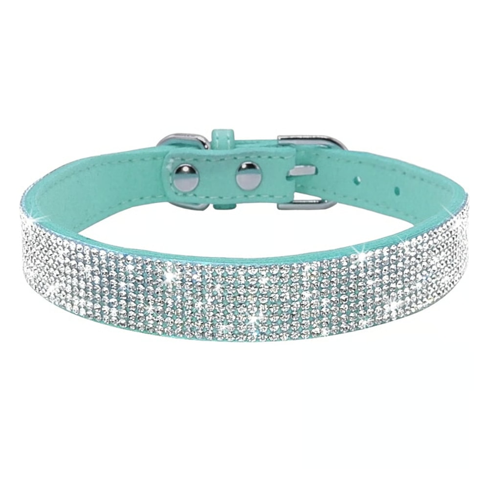 Bling Rhinestone Leather Pet Collar Leash Set For SmallMedium Dogs Cats 4