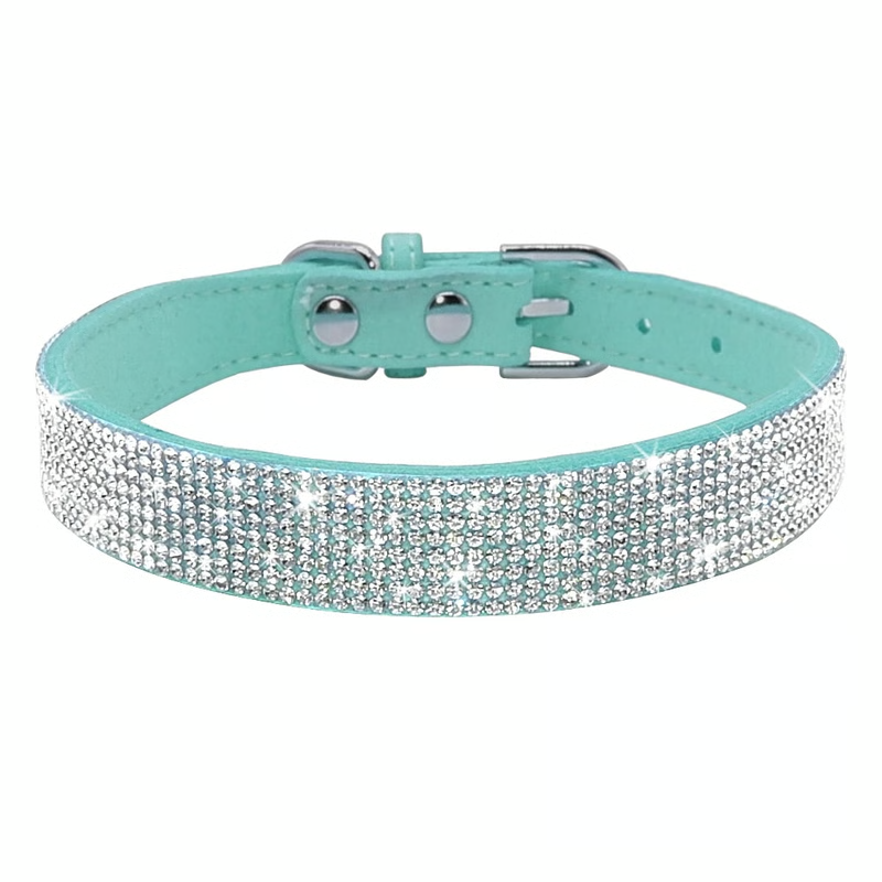 Bling Rhinestone Leather Pet Collar Leash Set For SmallMedium Dogs Cats 4