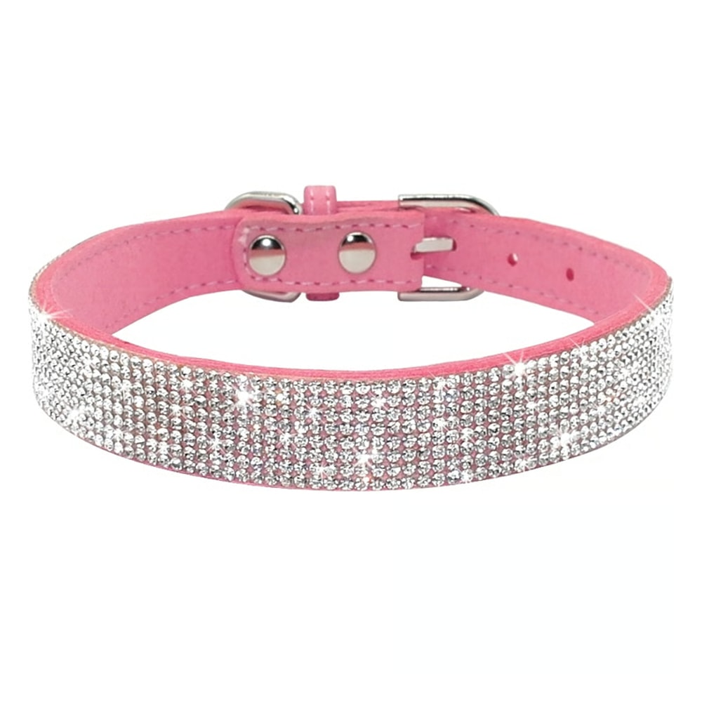 Bling Rhinestone Leather Pet Collar Leash Set For SmallMedium Dogs Cats 5