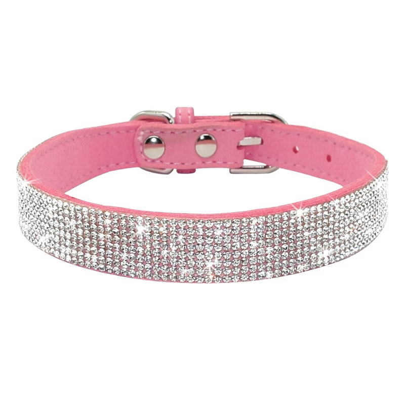 Bling Rhinestone Leather Pet Collar Leash Set For SmallMedium Dogs Cats 5