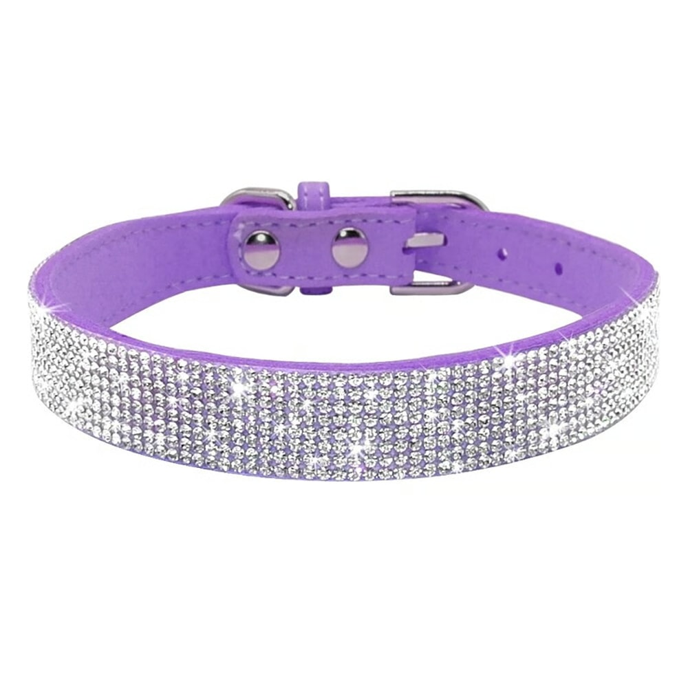 Bling Rhinestone Leather Pet Collar Leash Set For SmallMedium Dogs Cats 6