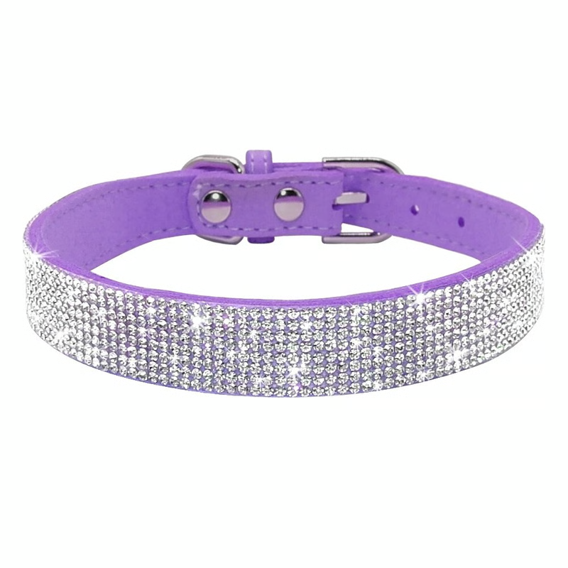 Bling Rhinestone Leather Pet Collar Leash Set For SmallMedium Dogs Cats 6