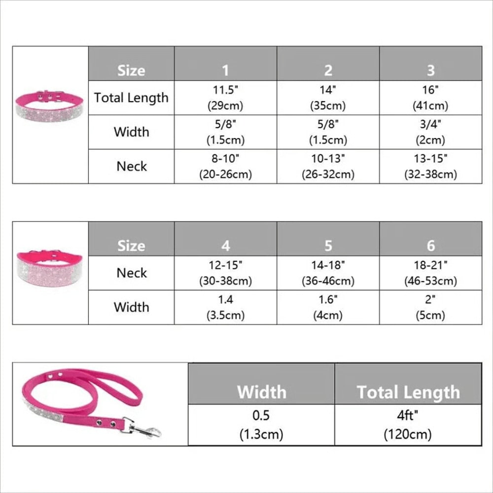 Bling Rhinestone Leather Pet Collar Leash Set For SmallMedium Dogs Cats 2