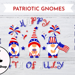 patriotic gnomes - happy 4th of july