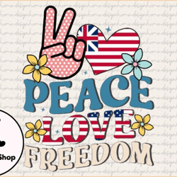 retro png peace love freedom
