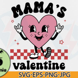 Mamas Valentine SVG PNG Retro Heart Design 105