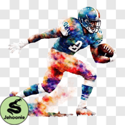 Vibrant Football Player Artwork PNG Design 296