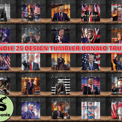 Bundle 25 Design Tumbler Donald Trump, Trump Tumbler Wrap PNG Design 26