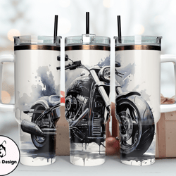 Harley 40 oz Tumbler, Harley Tumbler Wrap, Harley Davidson Logo, Design 15 Morales