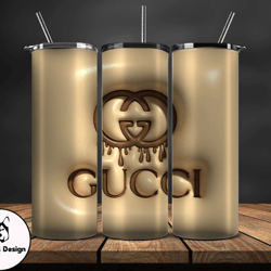 Gucci Tumbler Wrap, Logo LV 3d Inflatable, Fashion Patterns, Logo Fashion Tumbler -12